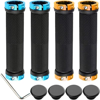 Professionele Fietshandgrepen met Dubbele Vergrendeling, Antislip Rubber en Aluminium, Geschikt voor Mountainbikes en Racefietsen, 2 Paar