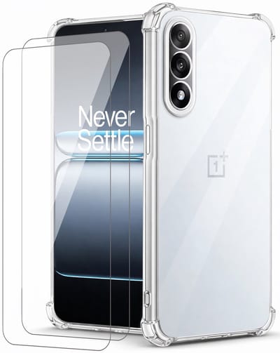 Hoesje geschikt voor OnePlus Nord 5 - 2x Screenprotector Glas - Shockproof Transparant