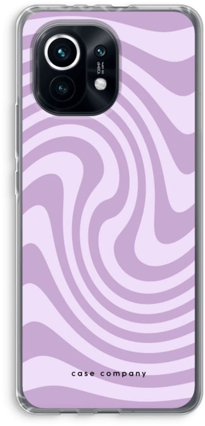 Case Company® - Hoesje geschikt voor Xiaomi Mi 11 hoesje - Swirl Paars - Soft Cover Telefoonhoesje - Bescherming aan alle Kanten en Schermrand