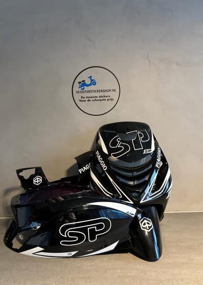 Piaggio zip - SP Outline Pakket S - Piaggio Zip Accessoire - Scooter Accessoires - Scooter Stickers - Wit- Mat