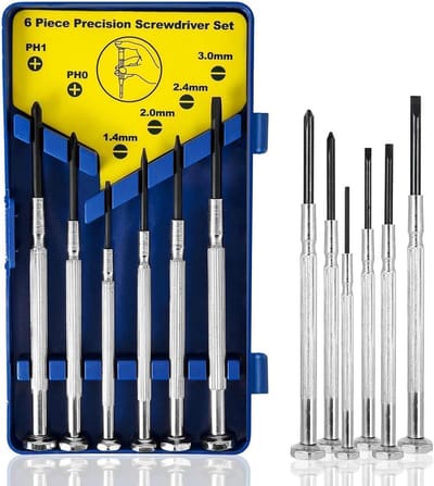 6-in-1 bril schroevendraaier, mini schroevendraaierset, klein bril reparatieset, fijnmonteur schroevendraaier, voor de reparatie van horloges en brillen, diy