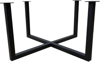 FLE - Stalen salononderstel zwart vierkant 75 bij 75 cm en hoogte 43 cm (koker 3 x 3 cm)
