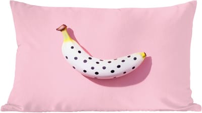 Sierkussens - Kussentjes Woonkamer - 60x40 cm - Banaan - Stippen - roze