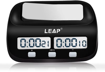 Schaakklok - Digitaal - Timer - Schaken - Plastic - Zwart