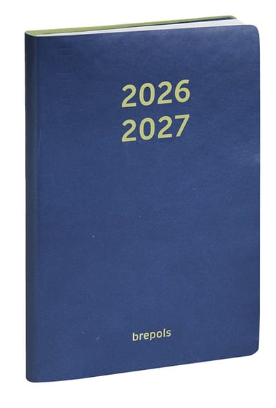 Brepols agenda 2026-2027 - COLORA - Schoolagenda - 1 dag per pagina - Semi-soepele omslag - Dagoverzicht - Blauw - 11.5 x 16.9 cm