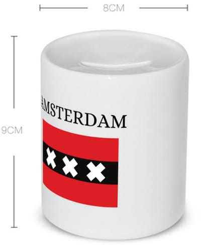 Akyol - amsterdam Spaarpot - Amsterdam - amsterdammers - amsterdam liefhebbers - vlag xxx - hoofdstad nederland - 350 ML inhoud
