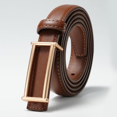 Ceinture pour femme Nouvelle ceinture pour femme Ceinture lisse à boucle pour robe Ceinture décorative pour jupe pour femme Ceinture fine polyvalente 105cm black