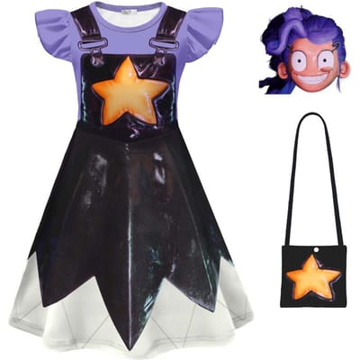 NIEUW Horror Spel Speeltijd Lily Cosplay Kostuum Meisjes Verkleed Bobi 5 Pop Lily Kinderkleding Halloween Carnaval Kleding 100 black