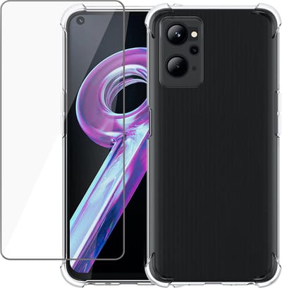 Hoesje geschikt voor Oppo A96 Transparant met Screenprotector Set - Gehard Glas Tempered Glass Screen Protector