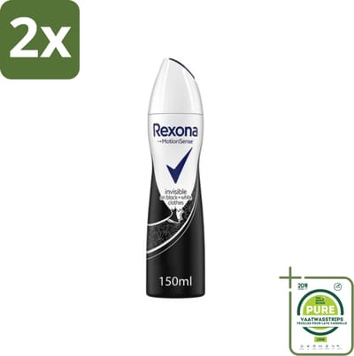 Rexona - Invisible Diamond - Deodorant Spray - Anti-perspirant - 150 ml - Voordeelverpakking - 2 stuks - Rexona Women Invisible Anti-transpirantspray - Anti-perspirant