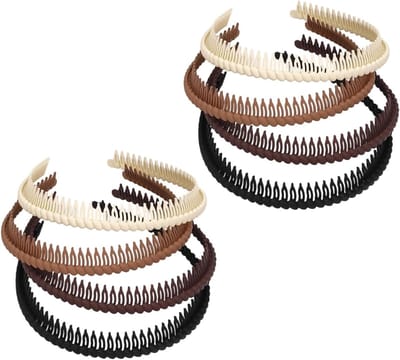 Set van 8 Vrouwelijke Haarbanden met Tanden - Wavy Haarbanden, Geen Slip, Mode Accessoire voor Dames en Heren