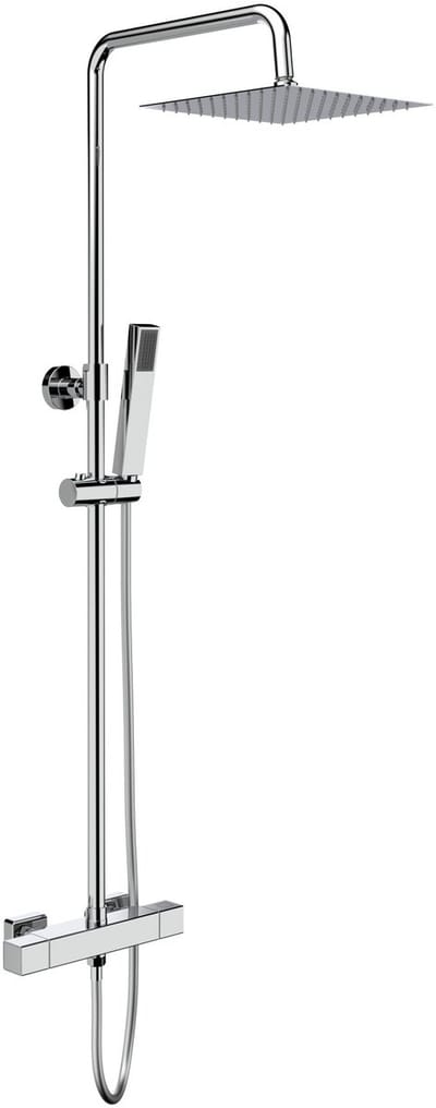 SaniGate Optima Quadro Regendoucheset – Thermostatisch – Chroom – Cool Touch – Opbouw Douche – Inclusief Handdouche