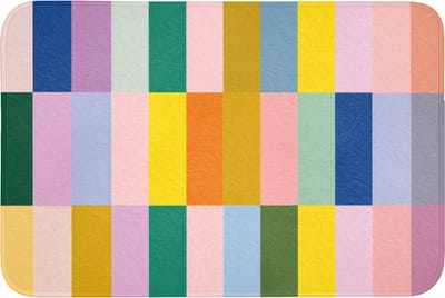 Badmat 90x60 cm - Antislip - Stroken - Blauw - Patroon - Abstract - Badmatten voor badkamer - Badkamermat - Douchemat - Badkamer mat