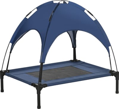 PawHut Luifel hondenligbed hondenbed verhoogd huisdierbed ademend taft-stof D04-058