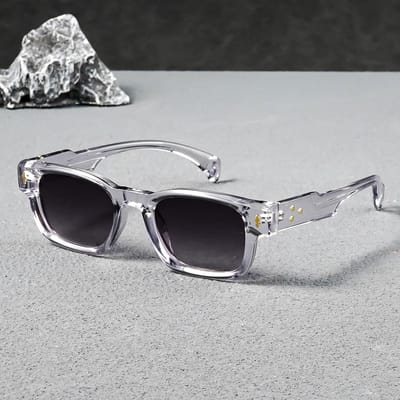 Protection UV Polarisée Légères Confortables Durables Haute Qualité Tendance Rétro Élégantes Lunettes de Soleil Homme Hip-Hop - gray