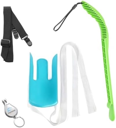 Kousenoptrekhulp Set (3-in-1), Sokaantrekker - Aantrekhulp voor sokken, kousen, broeken, schoenen - Ergonomisch Sock Slider - hulp voor ouderen en gehandicapten - Blauw/Wit