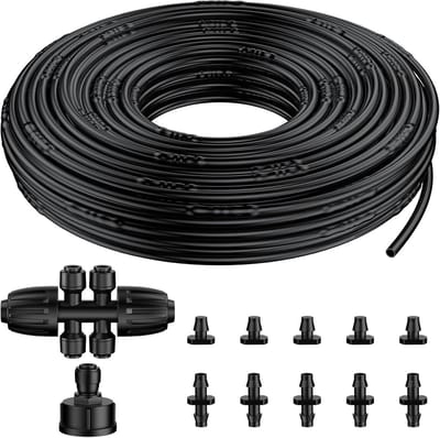 Druppelirrigatieslang 30m PE met 15cm Afstand - Complete Set met 12 Accessoires