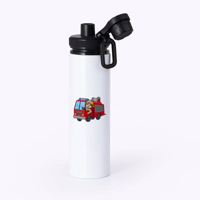 Hacebo® - Brandweerwagen waterfles met draaidop zwart - Brandweer - Brandweermannen - Hulpverlener - cadeau voor een brandweerman - firefighter - water fles - 850ML