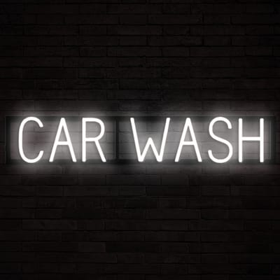 CAR WASH - Lichtreclame Neon LED bord verlicht | SpellBrite | 83,85 x 16 cm | 6 Dimstanden & 8 Lichtanimaties | Reclamebord neon verlichting