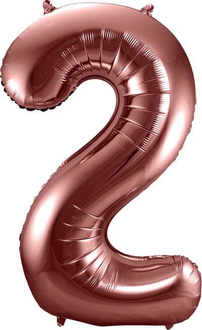 Folat - Folieballon Cijfer 2 Brons - 86 cm