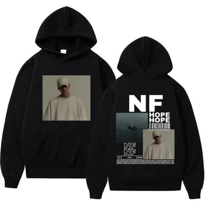 Rapper NF Album Hope Hoodie met dubbelzijdige print XS gray