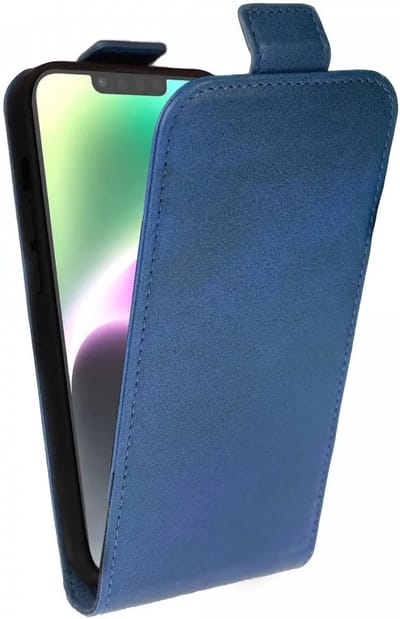 Rosso Element Verticale Flip Case Geschikt voor Apple iPhone 15 | Portemonnee Book Case | Hoesje met Pasjeshouder | Magneetsluiting | Twee Pasjes | Blauw