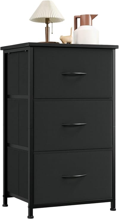 Ladekast met laden - Opbergkast Dressoir - Spullen Opbergen - Stalen Frame - 715 cm Hoog - Zwart