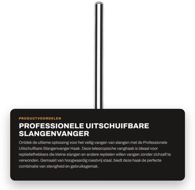 Dailygoods- Slangenvanger Professionele Uitschuifbare Haak - Roestvrij Staal - Verstelbare Vanghaak - Lichtgewicht - Draagbaar - Geschikt voor Kleine Slangen - Reptielenhaak