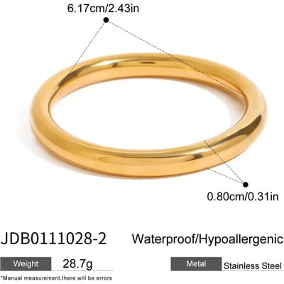 Youthway Hoge Kwaliteit Verguld Roestvrij Staal Glad 6Mm 8Mm 10Mm Cirkel Armband Armband Set Voor Vrouwen Mode Sieraden Cadeau beige