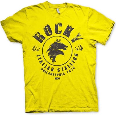 Rocky Heren Tshirt -S- Italian Stallion Geel