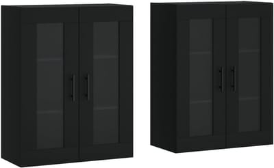 vidaXL Hanging cabinets 2 pcs processed wood black