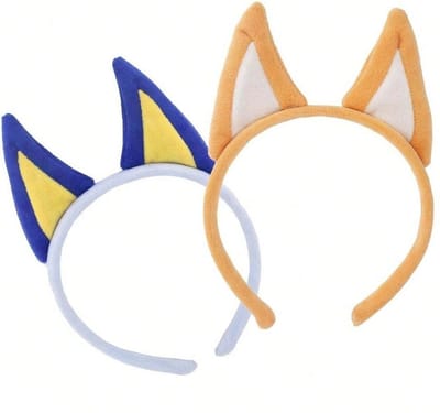 Joya Kids® Bluey Verkleed Haarbanden met hondenoren | Set van 2 oren in blauw en oranje | Verkleedaccessoires