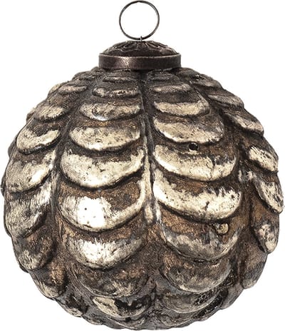 Clayre & Eef Kerstbal Overig Ø 9 cm Bruin Glas Kerstballen