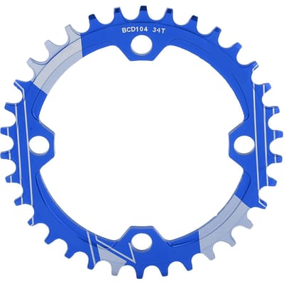 Lebycle 34T Plateau de Vélo de Montagne Alliage d'Aluminium Antirouille Plateau à Dents Positives et Négatives bleu