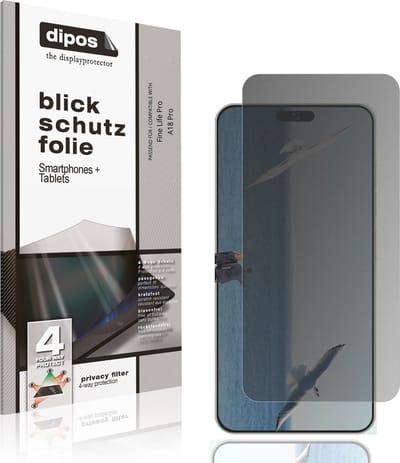 dipos – Matte Privacy Screenprotector geschikt voor Fine Life Pro A18 Pro | Anti-Spy Beschermfolie