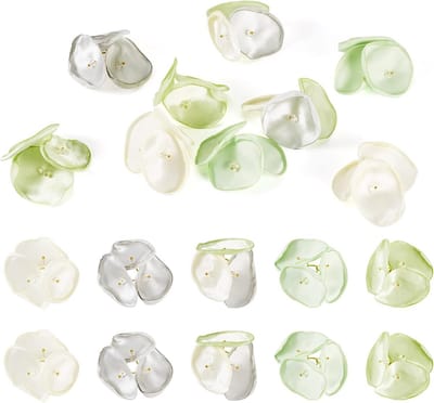 20 Stuks Zijden Roos Bloemblaadjes Hangers Bedels 3D Stof Applicaties voor Bruiloft en DIY Decoratie