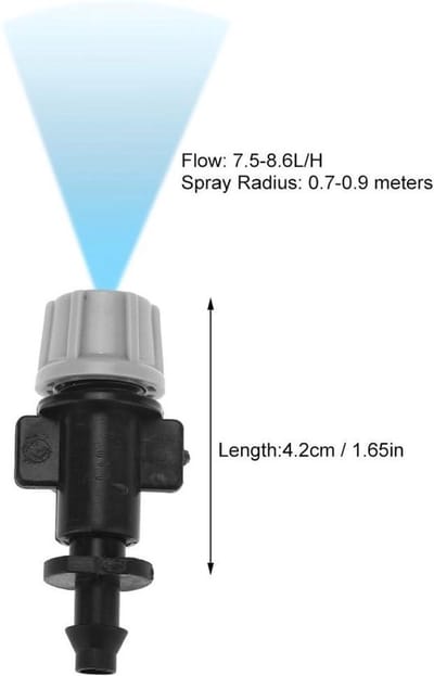 Dailygoods- Verstuiver Nozzles 50 stks/set - Misting Nozzles - Druppelirrigatie - Buitenkoeling - Tuin/Patio - Hoogwaardig Kunststof - Misting Systeem