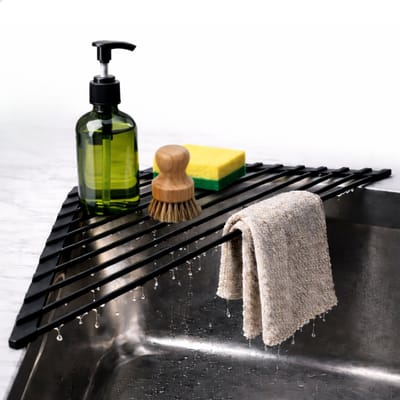 Boncy® Vaatdoekhouder RVS - Aanrecht Organiser - Gootsteen Organizer - Spons & Vaatdoek houder - Sponshouder Rek - Gootsteenorganisers Aanrechtorganizer Aanrechtbakje
