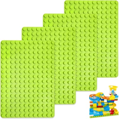 Grote Constructieplaat 25.5 x 19 cm, Geschikt voor Duplo, Basisplaat voor Bouwblokken, Groene Bouwplaten voor Kinderen, Lay Slats en Vloerplaten