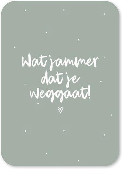 Set Wenskaart Wat jammer dat je weg gaat (10 stuks) - Afscheidskaart - Kaartenset - A6 - Afscheid collega kaart - Bedankt kaart