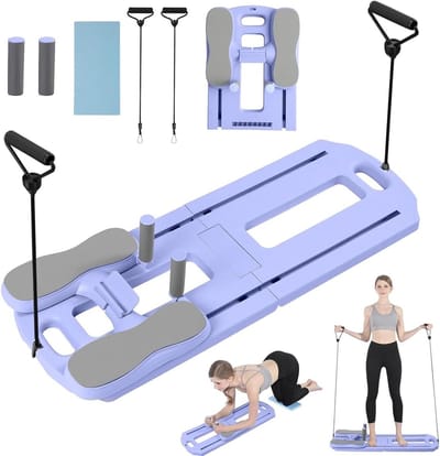 Pilates Trainingsbord - Core Trainer - Full Body Workout - Automatische Rebound Functie - 102 cm - Paars
