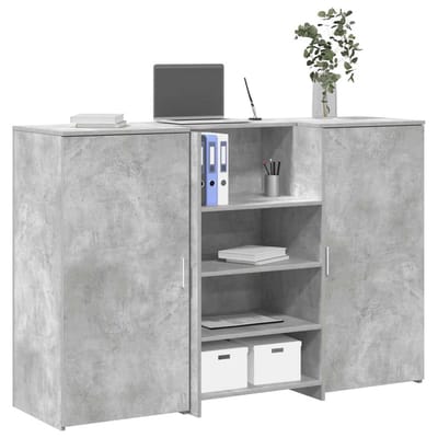 vidaXL - Receptiebalie - 155x50x103,5 - cm - bewerkt - hout - betongrijs