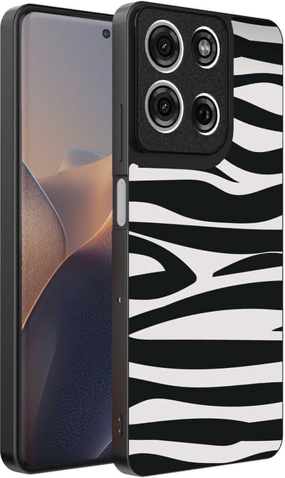 Geschikt voor Motorola Edge 60 Pro Telefoonhoesje met zebra opdruk - TPU backcover case zebra design - Zwart Wit - Smartphonica geschikt voor Motorola Edge 60 Pro