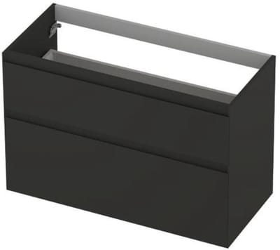 INK - Onderkast 2 Laden Greeploos Gelakt 45gr A-symmetrisch - 1000x450x650 Mm - Mat Antraciet