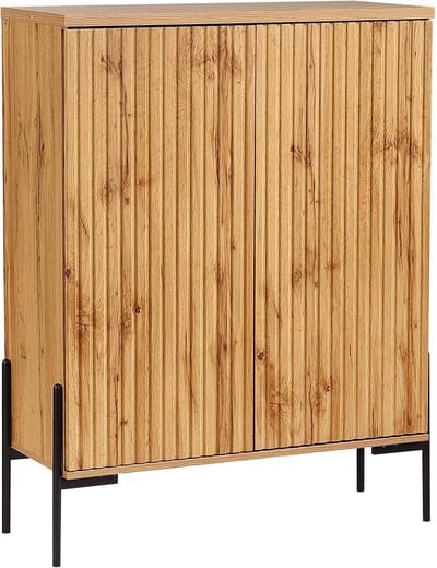 Charlie-Highboard - 2-deurs - Zwart Eiken