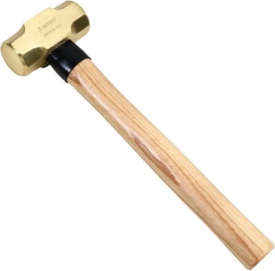 Brass Sledgehammer with Wooden Handle, Non-Magnetic, 5 lbs (2250g)