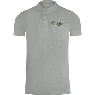 Cavalli Class Levendig Bloemenlogo Grijs Poloshirt