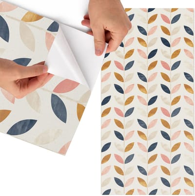 Tulup Meubelfolie - Bladpatroon Wrapfolie Keuken - 75x150 cm - Beige Meubelfolie - Plakfolie Meubels - Scandinavisch Meubelfolie - Decoratiefolie Zelfklevend - Slaapkamer decoratie - Achtergronden en patronen