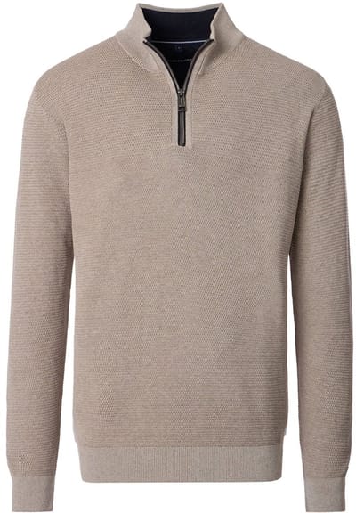 Casa Moda Heren Trui Met Opstaande Kraag Katoen - XXL