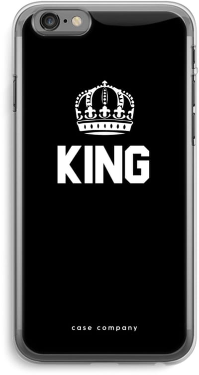 Case Company® - Hoesje geschikt voor iPhone 6 PLUS / 6S PLUS hoesje - King zwart - Soft Cover Telefoonhoesje - Bescherming aan alle Kanten en Schermrand